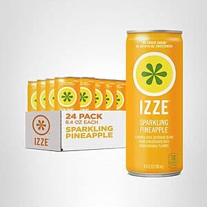 24-Pk 8.4-Oz IZZE Sparkling Water Juice Beverage Blend (Pineapple) $13.50 w/ S&S