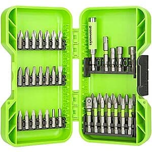 40-Pc Greenworks Impact-Rated Hex Shank Screwdriver Bit Driving Set $7