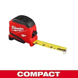 25' Milwaukee Compact Tape Measure w/ Fractional Scale $12 + Free S&H