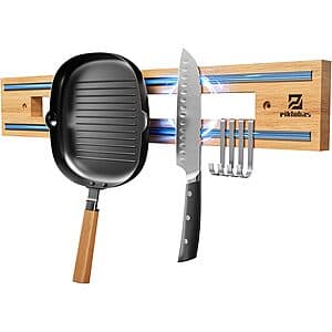 16.5" Piklohas Wooden Magnetic Wall Mount Knife Holder $13.20