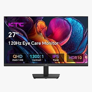 27" KTC 2560x1440 QHD 100Hz 3ms IPS Gaming Monitor $82.05 + Free S&H