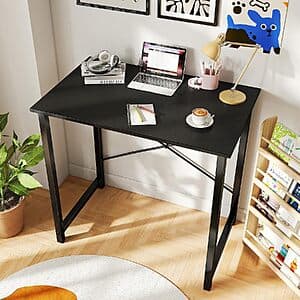 Dumos 32" Modern Home Office Workstation Desk (Black or Black/White) $20