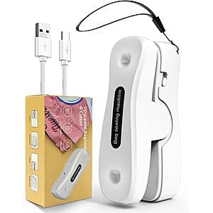 NEATEST 2-in-1 Rechargeable Mini Bag Sealer & Cutter w/ Magnet (White) $4