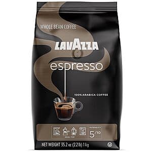 2.2-lb Lavazza Whole Bean Coffee (Espresso, Medium Roast) $10.10 w/ Subscribe & Save