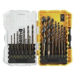 21-Pc DeWALT Black and Gold Oxide Coated HSS Twist Drill Bit Set $18