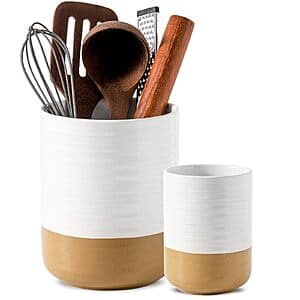 2-Pc HASENSE Ceramic Utensil Holders (7.4" & 5.5") $18 + Free S&H