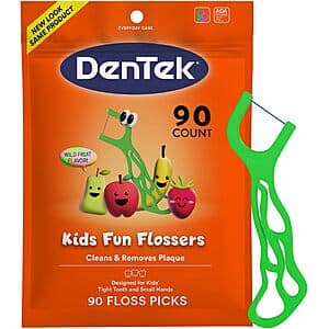 90-Ct DenTek Kids Wild Fruit Flavored Floss Picks $1.50 w/ S&S