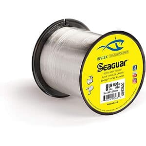 600-Yd/8-Lb Seaguar InvizX Freshwater 100% Fluorocarbon Fishing Line $27.80