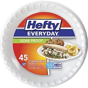 45-Count Hefty Everyday 9" Foam Plates (White) $2.40 w/ Subscribe & Save