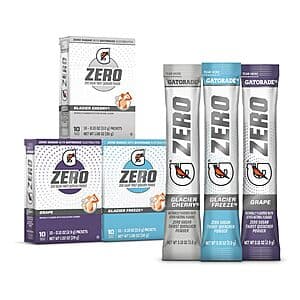 30-Pack Gatorade G Zero Sports Drink Mix Powder Packets (Frost Variety Pack) $8.75 w/ Subscribe& Save