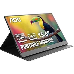 15.6" AOC 16T20 FHD 60Hz IPS Portable Monitor $50 + Free S&H
