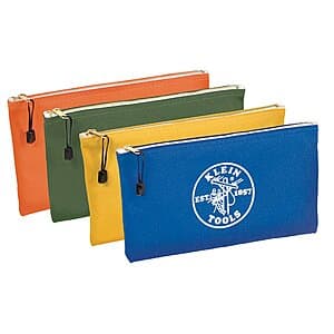 4-Pk Klein Tools Canvas Zipper Bags $30