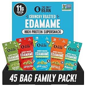 Select Accts: 45-Pk 0.9-Oz The Only Bean High Protein Edamame Snacks (Variety Pack) $23.80 w/ S&S