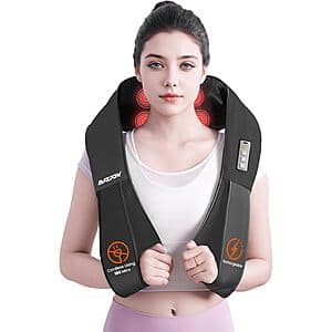 AMZPONY Rechargeable Shiatsu Deep Tissue Neck & Shoulder Massager w/ Heat $23.20 + Free S&H