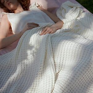 90" x 90" Bedsure Cooling Cotton Waffle Blanket (Queen, Ivory) $20 + Free Shipping