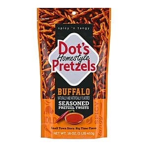 16-Oz Dot's Homestyle Pretzels Buffalo Seasoned Pretzel Twist Snack $4.60 w/ S&S