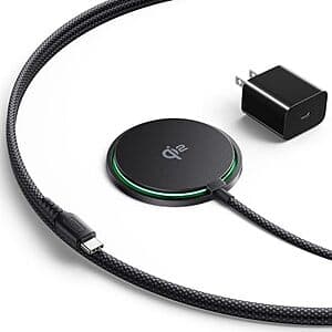 INIU Qi2 Certified 15W Magnetic Wireless Charger w/ Adapter $9.80