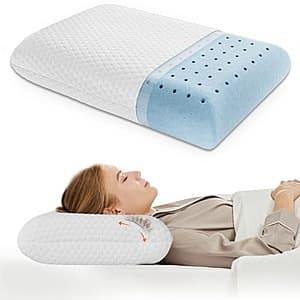 DUMOS Memory Foam Standard Pillow w/ Washable Cover $10