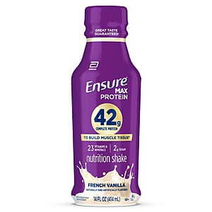 14-Oz Ensure Max 42g Protein Shake (Chocolate or Vanilla) + $4 Walmart Cash $4 + Free Pickup