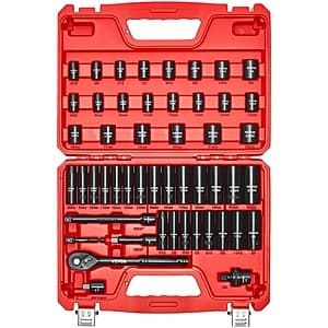 50-Piece VEVOR 3/8" Drive 6-Pt Deep & Shallow Impact Socket Set w/ Carrying Case $35.90 + Free Shipping