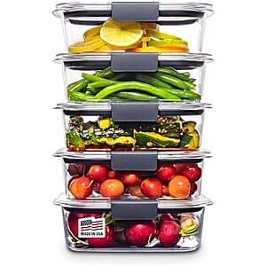 Set of 5 Rubbermaid Brilliance 3.2-Cup Clear Food Storage Containers $26