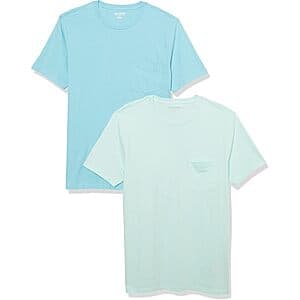 2-pk Amazon Essentials Men's Crewneck Pocket T-Shirt (various) from $5.15