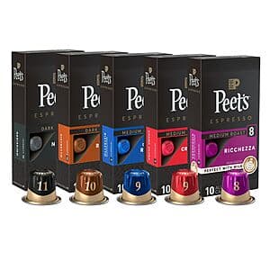 50-Count Peet's Coffee Nespresso Original Espresso Coffee Pods (Variety Pack) $18.30 w/ Subscribe & Save