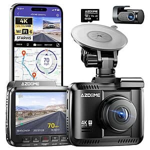 Azdome GS63H Pro 4K Front & Rear Dash Cam w/ Starvis Night Vision $53.05 + Free Shipping