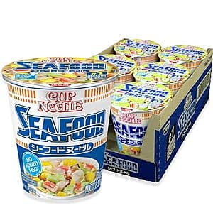 6-Pk 2.68-Oz Nissin Cup Noodles Ramen Noodle Soup (Seafood) $11.20 w/ S&S