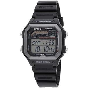 42mm Casio Men's WS1600H Series Watch w/ Stopwatch, 100M WR & 10-Yr Battery $22.45