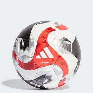 adidas Tiro Pro Soccer Ball (Size 5, White / Black / Iron Metallic / Power Red) $28 + $4.95 Shipping