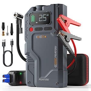 Featou 5500A Peak Portable Jump Starter & 150 PSI Digital Tire Inflator (Gray) $35.95 + Free S&H