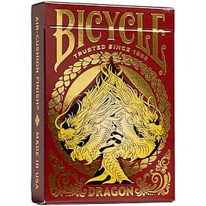 Bicycle Red Dragon Gold Foil Premium Playing Cards $7