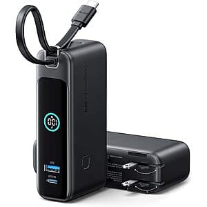 10000mAh INIU 3-in-1 30W Max Power Bank w/ Built-in USB-C Cable & Wall Plug $16.35