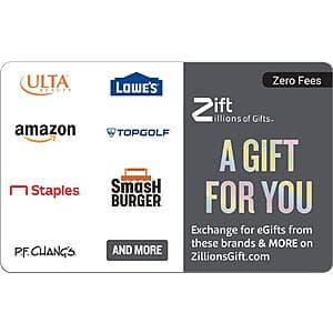 $50 Zift Zillions of Gifts eGift Card (Email Delivery) $42.50