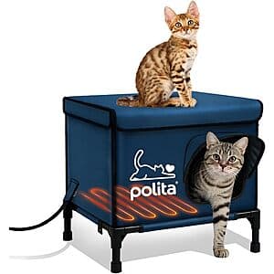 Polita Outdoor Heated Cat Houses: Small (17.1x17x13") from $21.45 & More + Free S&H