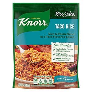 Select Accts: Knorr Rice Sides (Taco Rice, Cajun Chicken or Cilantro Lime) $0.65 w/ S&S