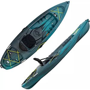 Quest Passage 100 Kayak in Arctic Fusion, Aurora Fusion, or Americana color options, front angle view.