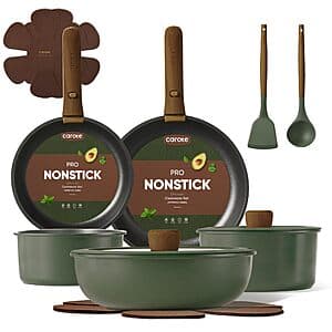 Prime Members: 15-Pc Carote Nonstick Pots & Pans Cookware Set w/ Detachable Handle $50 + Free Shipping