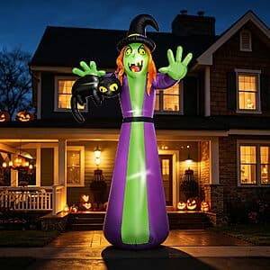 12' Yooson Halloween Giant Witch Inflatable w/ Built-In LEDs $30 + Free S&H