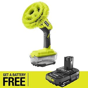 RYOBI ONE+ 18V Cordless Power Scrubber w/ ONE+ 18V 2.0 Ah Lithium-Ion Battery $79 + Free Shipping
