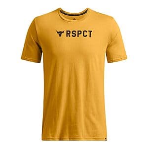 Under Armour Men's Project Rock Respect Short Sleeve T-Shirt (Size L, Yellow) $7.85