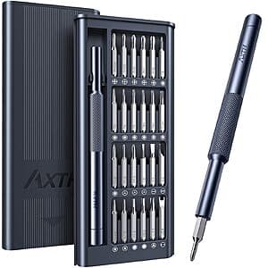 AXTH 25-in-1 Precision Screwdriver Set w/ Bearing Steel Bits $5.25