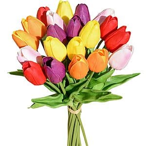 20-Pk Mandy's 13.5" Artificial Multicolor Tulips Flowers Centerpiece $10