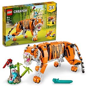 755-pc LEGO Creator 3 in 1 Majestic Tiger Building Set (31129) $32