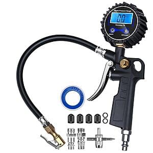 DigitPro Digital Tire Pressure Gauge w/ Inflator $12