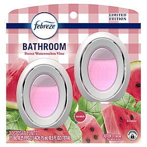 2-Ct Febreze Bathroom Air Freshener (2 Scents) + $3 Walmart Cash $5.95 + Free Pickup