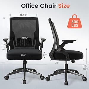 GTRACING Ergonomic Office Chair w/ Flip-up Armrests (black) $54 + Free Shipping