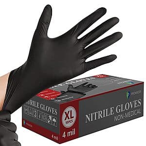 50-Count PROMEDIX P 4 Mil Nitrile Disposable Gloves (Black) $4.50