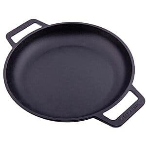10" Victoria Cast Iron Round Skillet w/ Handles (Seasoned w/ Flaxseed Oil) $15
